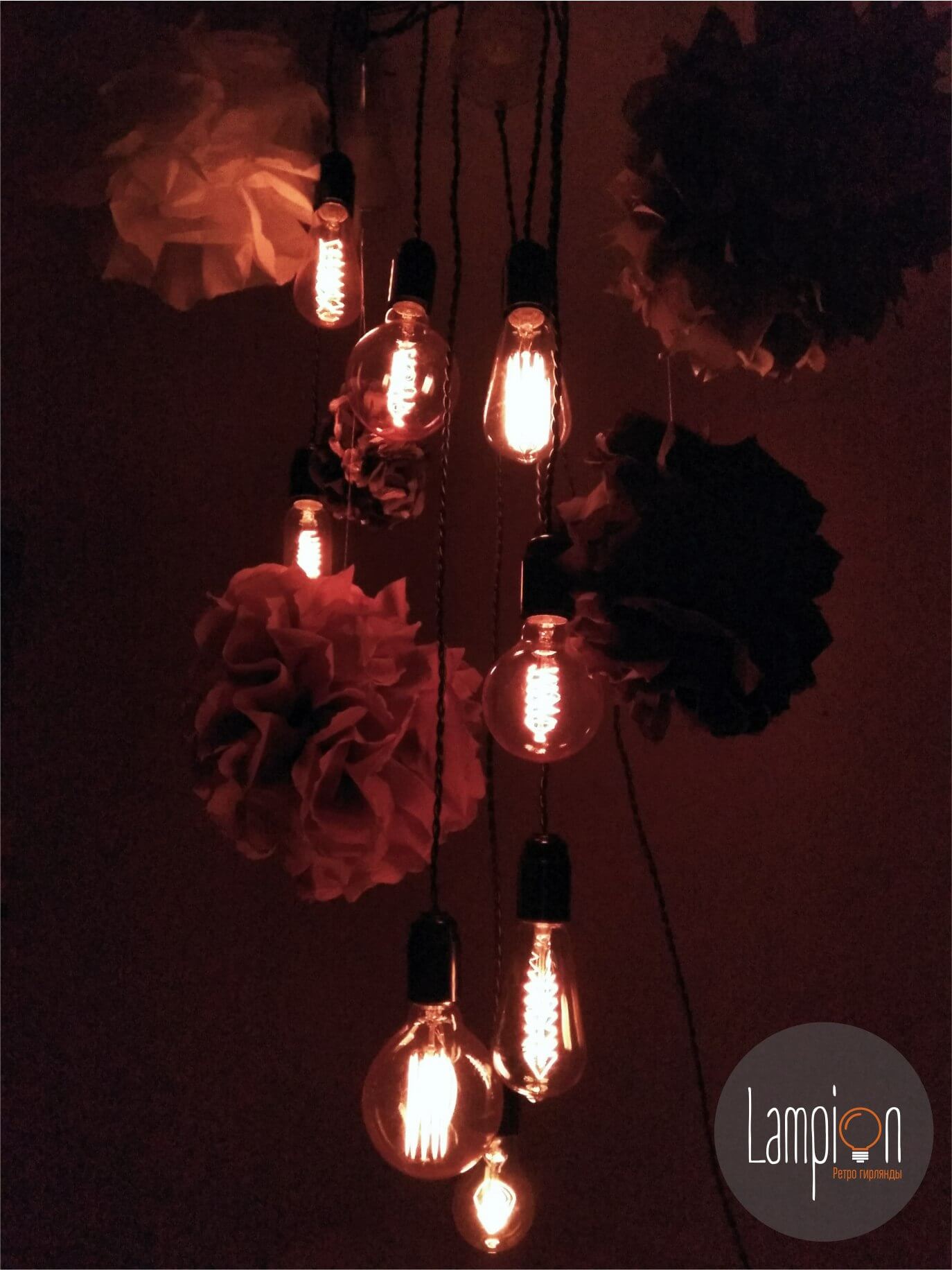 Ретро-лампы: гирлянды с винтажными лампочками Edison и красивые интерьеры (28 фото)
